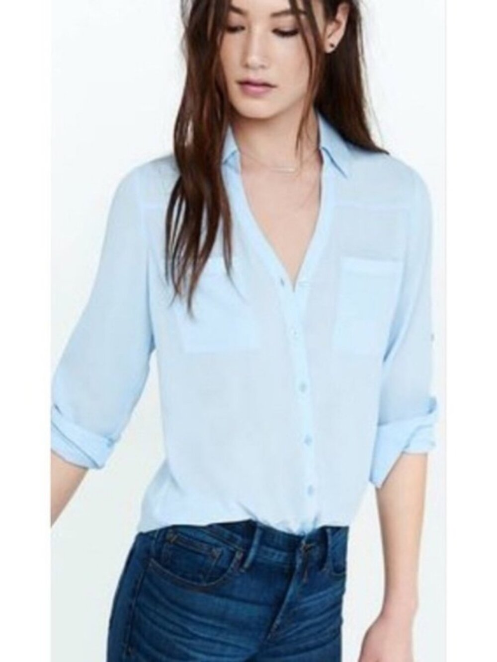 Express Portofino Slim Fit Aqua Button-Down Shirt - NWOT